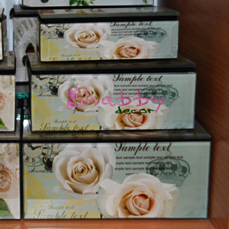 Set 3 cutii bijuterii cu Trandafiri vintage