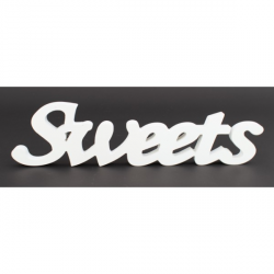 Accesoriu lemn alb Sweets - Decor Eveniment