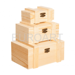 Cutii lemn albe 3/set dreptunghiulare