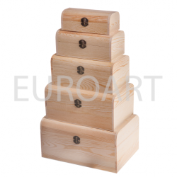 Cutii lemn 5/set dreptunghiulara