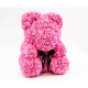 Ursulet din trandafiri roz 35 cm in cutie cadou